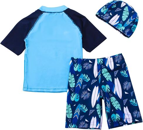 YAGATA Toddler Swimsuit Boy 2-Piece Dinosaur Bathing Suit with Rash Guard Cute Toddler Boy Swimsuit Dinosaur in Saudi Arabia