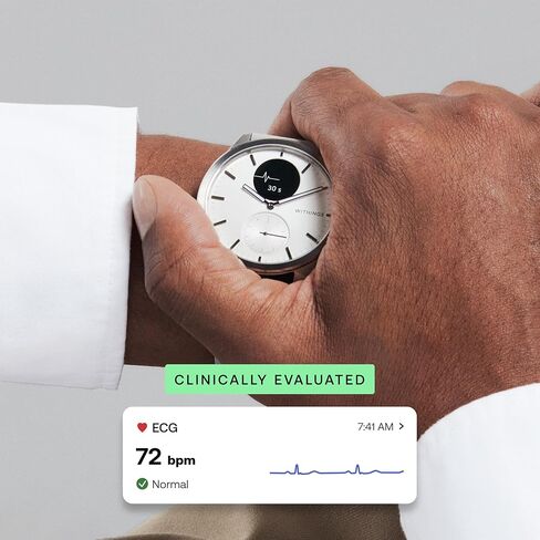 Withings ScanWatch 2 مع مراقب المسح الضوئي، ساعة ذكية هجينة لصحة القلب للرجال والنساء - مع SPO2، مراقبة درجة الحرارة، النوم، صحة الجهاز التنفسي، مراقبة الدورة، بطارية تدوم 30 يومًا، HSA/FSA in Kuwait