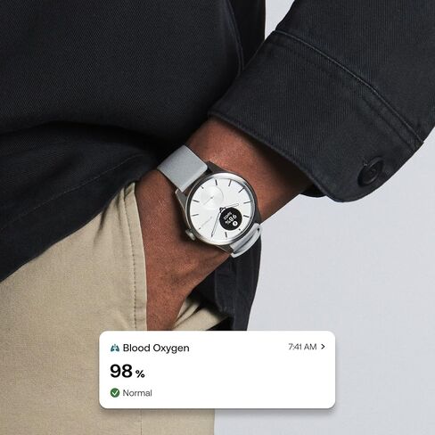 Withings ScanWatch 2 مع مراقب المسح الضوئي، ساعة ذكية هجينة لصحة القلب للرجال والنساء - مع SPO2، مراقبة درجة الحرارة، النوم، صحة الجهاز التنفسي، مراقبة الدورة، بطارية تدوم 30 يومًا، HSA/FSA in Kuwait