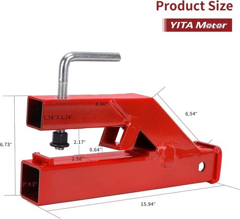 YITAMOTOR Clamp On 2" Trailer Hitch Receiver Ball Mount Adapter Compatible with Kubota Deere Bobcat Bucket in Saudi Arabia