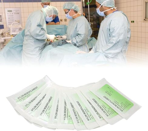 خيط الغرز بإبرة، طقم خياطة (12 عبوة 3/0) للتدريب على الخياطة لطلاب التمريض والطب البيطري، رفيق طقم الغرز، الاستخدام التوضيحي والتعليمي فقط (منتج تجريبي) in Saudi Arabia