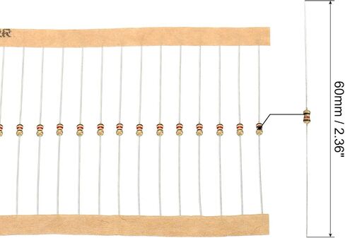 PATIKIL 1/8W Resistors Kit, 2425 Pack 97 Values Carbon Film Resistors Assortment 1R Ohm-1M Ohm 5% Resistance Resistors Set for DIY Projects, 4 Bands in Saudi Arabia
