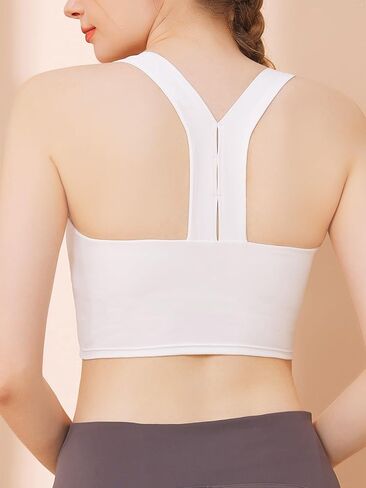 Chilylori Square Neck Sports Bra Racerback Workout Tops for Women Y Back Sports Bra Crop Top Padded Tank Top Bra Yoga in Saudi Arabia