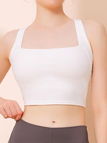 Chilylori Square Neck Sports Bra Racerback Workout Tops for Women Y Back Sports Bra Crop Top Padded Tank Top Bra Yoga in Saudi Arabia