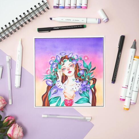 Ohuhu Alcohol Based Art Markers - Double Tipped Coloring Marker Set for Adults Coloring Students Beginners Sketching Illustration - 120 Colors - Chisel & Fine - Oahu of Ohuhu Markers - Refillable Ink in Saudi Arabia