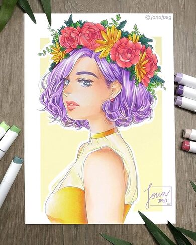 Ohuhu Alcohol Brush Markers 48 Mid-tone Colors- Double Tipped Alcohol Based Art Marker Set for Artists Adults Coloring Sketch Illustration- Brush & Chisel Dual Tips- Honolulu- Refillable in Saudi Arabia