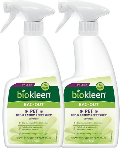 مزيل رائحة الحيوانات الأليفة من بيوكلين باك أوت - 16 أونصة 2 عبوة - قوة إنزيم احترافية، منعش للأقمشة، إزالة الروائح باللافندر الطازج بأمان، صديق للبيئة، طبيعي - قد تختلف التعبئة والتغليف in Kuwait