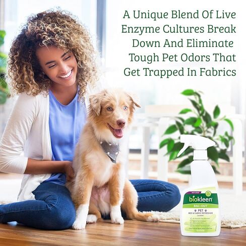 مزيل رائحة الحيوانات الأليفة من بيوكلين باك أوت - 16 أونصة 2 عبوة - قوة إنزيم احترافية، منعش للأقمشة، إزالة الروائح باللافندر الطازج بأمان، صديق للبيئة، طبيعي - قد تختلف التعبئة والتغليف in Kuwait