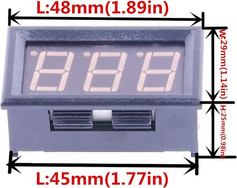 Micro Digital Amp Meter 0.56" Electric Ammeter DC 0-99.9A Amperage Panel Meter Green LED Display 12V Current Tester Ampere Gauge (100A, Red) in Saudi Arabia