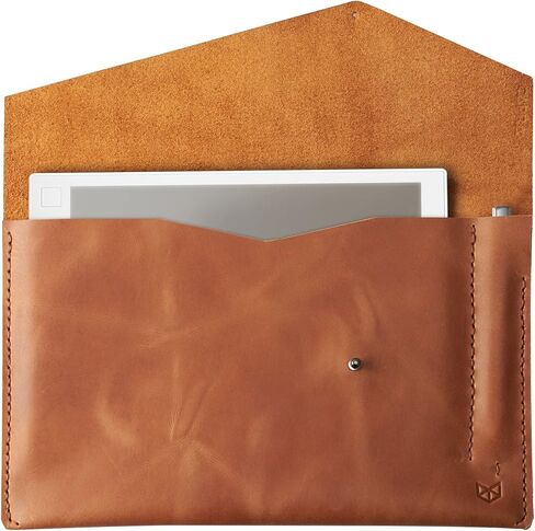 حافظة كمبيوتر لوحي Capra Leather 2 reMarkable للرجال، حافظة للقارئ الإلكتروني باللون البني الفاتح، غلاف ورقي رقمي مصنوع يدويًا بالحبر الإلكتروني، حامل قلم تحديد واقي. هدايا رجالي in Kuwait
