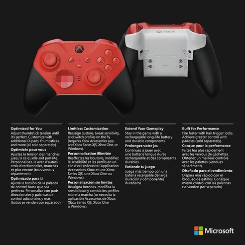 وحدة تحكم Xbox Elite اللاسلكية Series 2 Core – أحمر (تم تجديد Premium) in Kuwait