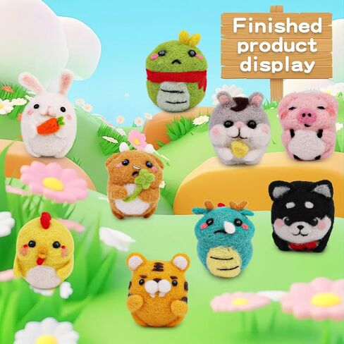 مجموعة أدوات التلبيد بإبرة ديركوي، 9 قطع من مجموعات التلبيد اليدوية لإبرة صناعة الحيوانات، أدوات اللباد الصوفية مع تعليمات أداة التلبيد لمستلزمات تلبيد صوف الحيوانات الملبدة in Kuwait