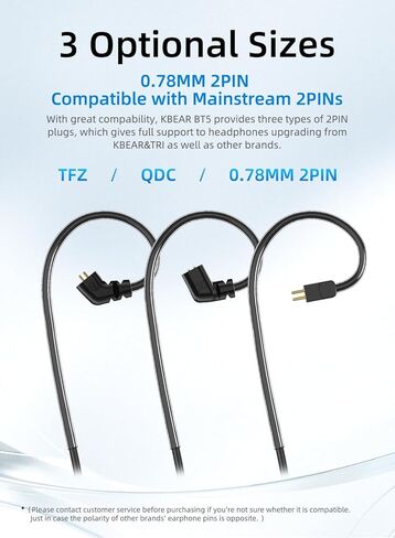 YINYOO KBEAR BT5 بلوتوث 5.1 كابل محول لاسلكي مطور مع 6 ساعات وقت تشغيل كابل بلوتوث 2 دبابيس لـ KZ ZST/ZSN Pro/ZSN Pro X/ES4/ZS10 Pro/EDX Pro/EDX/CCZ Melody/KS1 KS2 in Saudi Arabia