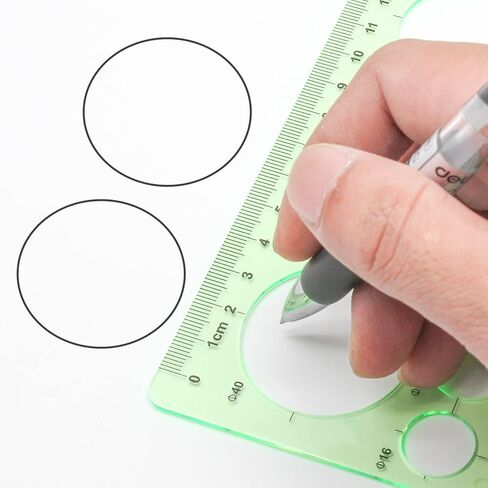BokWin 3PCS Circle Templates Measuring Geometry Ruler Geometric Ruler Template for Office and School, Building Formwork, Drawing， Drafting(3 Styles) in Saudi Arabia