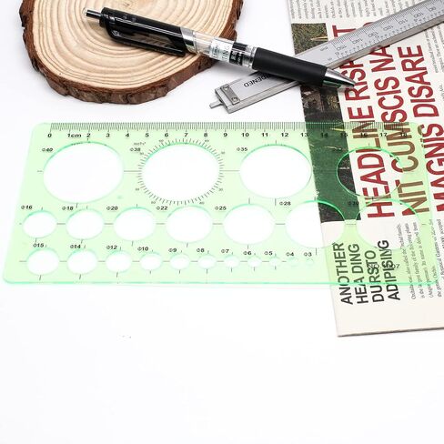 BokWin 3PCS Circle Templates Measuring Geometry Ruler Geometric Ruler Template for Office and School, Building Formwork, Drawing， Drafting(3 Styles) in Saudi Arabia