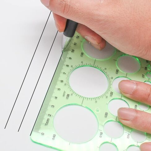 BokWin 3PCS Circle Templates Measuring Geometry Ruler Geometric Ruler Template for Office and School, Building Formwork, Drawing， Drafting(3 Styles) in Saudi Arabia
