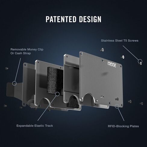 مجموعة محافظ The Ridge Minimalist: محفظة بحزام نقدي معدني للرجال + محفظة بحزام للنقود من زجاج البحر للنساء - نحيفة وأنيقة¸ تحمل البطاقات والنقود بتصميم بسيط. in Kuwait