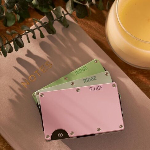 مجموعة محافظ The Ridge Minimalist: محفظة بحزام نقدي معدني للرجال + محفظة بحزام للنقود من زجاج البحر للنساء - نحيفة وأنيقة¸ تحمل البطاقات والنقود بتصميم بسيط. in Kuwait