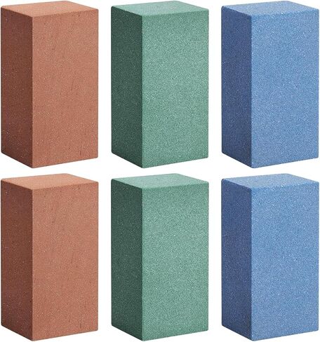 6 قطع من حجر رازولوغ المطاطي الكاشط، حجر لزج ناعم على الجليد، حجر كتلة مطاطي لطحن الحواف لإزالة الصدأ والنتوءات (أزرق 60 حبيبة، أخضر 120 حبيبة، أحمر 240 حبيبة) in Kuwait