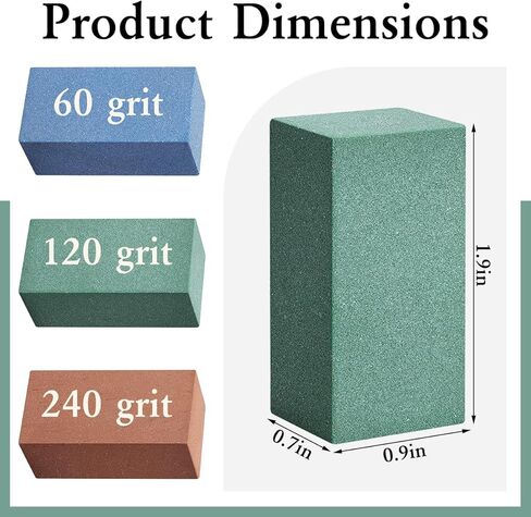 6 قطع من حجر رازولوغ المطاطي الكاشط، حجر لزج ناعم على الجليد، حجر كتلة مطاطي لطحن الحواف لإزالة الصدأ والنتوءات (أزرق 60 حبيبة، أخضر 120 حبيبة، أحمر 240 حبيبة) in Kuwait