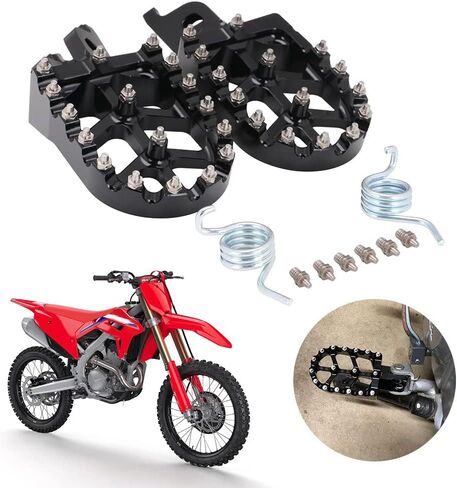 JFG RACING Dirt Bike Foot Pegs Motorcycle Footpegs Foot Pedals Rests CNC For CRF150R 07-23 CRF250R 04-23 CRF450R 02-23 CRF250L 12-21 CRF300L 21-23 CRF250X CRF450X CRF450RL CR125 CR250 Quenching in Saudi Arabia