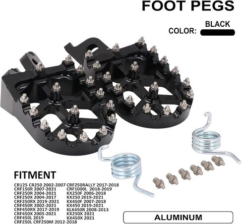 JFG RACING Dirt Bike Foot Pegs Motorcycle Footpegs Foot Pedals Rests CNC For CRF150R 07-23 CRF250R 04-23 CRF450R 02-23 CRF250L 12-21 CRF300L 21-23 CRF250X CRF450X CRF450RL CR125 CR250 Quenching in Saudi Arabia