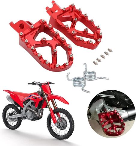 JFG RACING Dirt Bike Foot Pegs Motorcycle Footpegs Foot Pedals Rests CNC For CRF150R 07-23 CRF250R 04-23 CRF450R 02-23 CRF250L 12-21 CRF300L 21-23 CRF250X CRF450X CRF450RL CR125 CR250 Quenching in Saudi Arabia