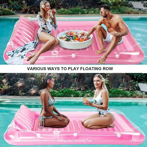 Inflatable Pool Floats Boat for Adults, Blow Up Tanning Pool Raft Tub with Inflatable Pillow for Family Outdoor, Garden, Backyard Summer Water Party (14+ Year Old) in Kuwait
