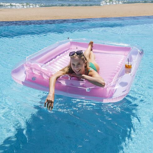Inflatable Pool Floats Boat for Adults, Blow Up Tanning Pool Raft Tub with Inflatable Pillow for Family Outdoor, Garden, Backyard Summer Water Party (14+ Year Old) in Kuwait