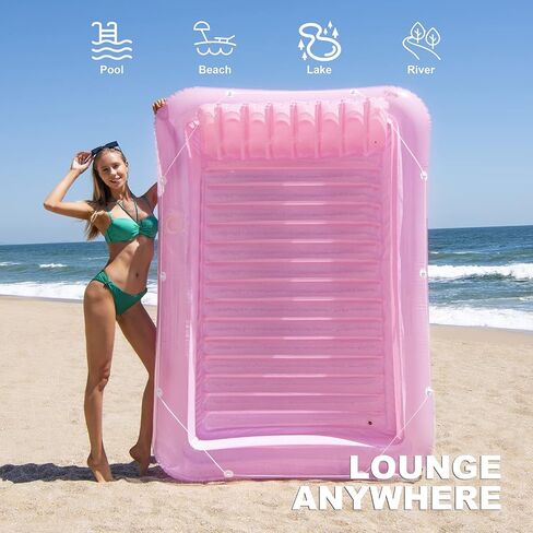 Inflatable Pool Floats Boat for Adults, Blow Up Tanning Pool Raft Tub with Inflatable Pillow for Family Outdoor, Garden, Backyard Summer Water Party (14+ Year Old) in Kuwait