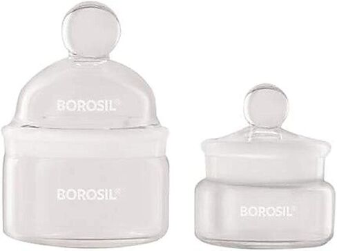 Foxx Life Sciences 1630011 Borosil Bottles, Weighing, Low Form, 40mL, 60mm x 40mm (OD x H), 10/Cs, 01Gallons, Degree C, Borosilicate Glass, (Pack of 10) in Saudi Arabia