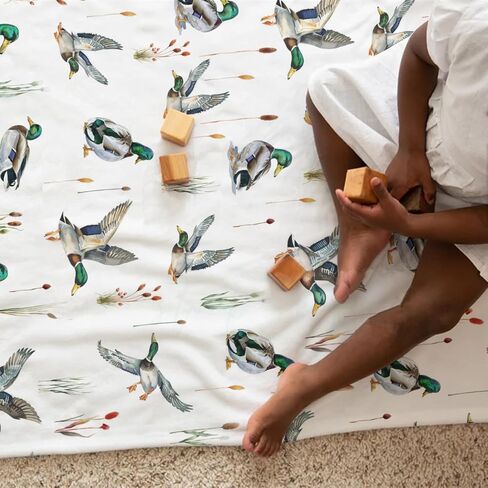 Watercolor Mallard Duck Hunting Baby Blanket for Boy Girl Duck Hunting Nursery Decor Swaddle Blanket Wild Duck Leaves Flannel Soft Receiving Blankets Toddler Nursery Bed Crib Blanket Playmat 30x40 in Saudi Arabia