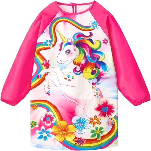 WERNNSAI Kids Art Smocks Boys Girls Smock for Painting Waterproof Artist ApronLong Sleeve Pocket Toddler Smock Apron Age 4-12 in Saudi Arabia