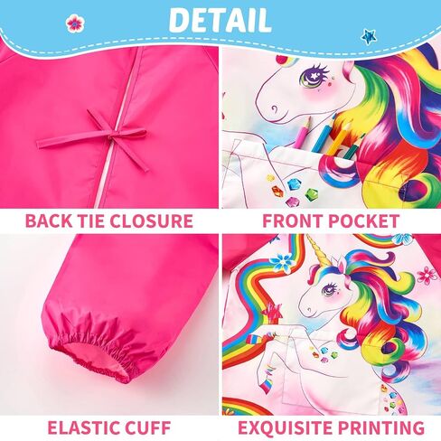 WERNNSAI Kids Art Smocks Boys Girls Smock for Painting Waterproof Artist ApronLong Sleeve Pocket Toddler Smock Apron Age 4-12 in Saudi Arabia