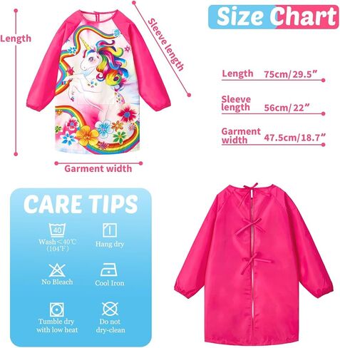 WERNNSAI Kids Art Smocks Boys Girls Smock for Painting Waterproof Artist ApronLong Sleeve Pocket Toddler Smock Apron Age 4-12 in Saudi Arabia