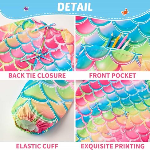 WERNNSAI Kids Art Smocks Boys Girls Smock for Painting Waterproof Artist ApronLong Sleeve Pocket Toddler Smock Apron Age 4-12 in Saudi Arabia