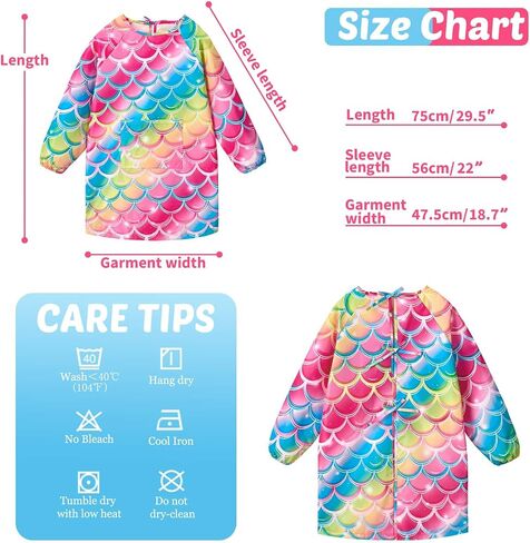 WERNNSAI Kids Art Smocks Boys Girls Smock for Painting Waterproof Artist ApronLong Sleeve Pocket Toddler Smock Apron Age 4-12 in Saudi Arabia