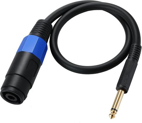 MTUERANC Speakon to 1/4 Mono Speaker Cable, 6.35mm (1/4") TS Plug to Speakon Female Speaker Audio Adapter for DJ/PA Speaker Cord with Twist Lock -50cm/0.5FT (Speakon Female to 1/4 Male Straight) in Kuwait