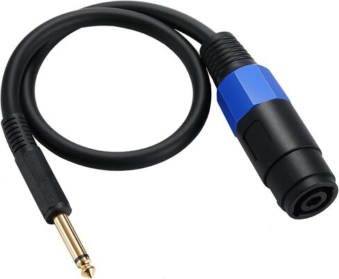 MTUERANC Speakon to 1/4 Mono Speaker Cable, 6.35mm (1/4") TS Plug to Speakon Female Speaker Audio Adapter for DJ/PA Speaker Cord with Twist Lock -50cm/0.5FT (Speakon Female to 1/4 Male Straight) in Kuwait