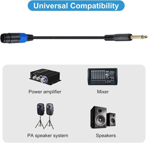 MTUERANC Speakon to 1/4 Mono Speaker Cable, 6.35mm (1/4") TS Plug to Speakon Female Speaker Audio Adapter for DJ/PA Speaker Cord with Twist Lock -50cm/0.5FT (Speakon Female to 1/4 Male Straight) in Kuwait