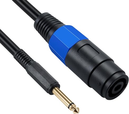 MTUERANC Speakon to 1/4 Mono Speaker Cable, 6.35mm (1/4") TS Plug to Speakon Female Speaker Audio Adapter for DJ/PA Speaker Cord with Twist Lock -50cm/0.5FT (Speakon Female to 1/4 Male Straight) in Kuwait