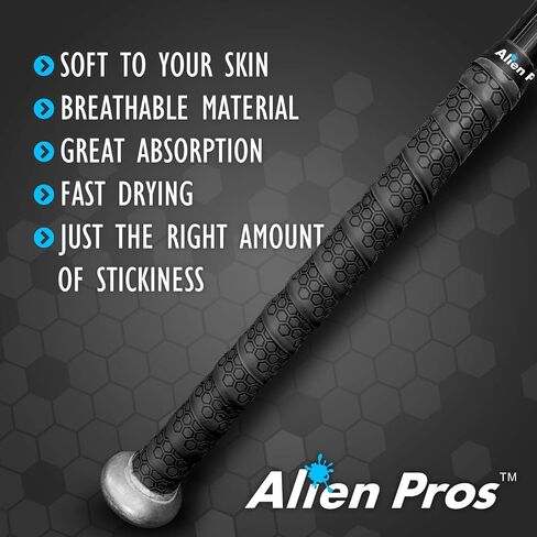 شريط قبضة الخفافيش من ALIEN PROS للبيسبول 1.1 مم (عبوة من قطعتين، أحمر) - شريط مضرب مسبق القطع وذو جودة احترافية - قم بلف الخفاش الخاص بك من أجل تشغيل منزلي ملحمي - بديل لقبضة مضرب البيسبول القديمة in Saudi Arabia