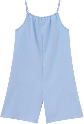 LIONJIE Girl's Sleeveless Jumpsuits Spaghetti Strap Loose Romper Summer Short Pants with Pockets 3-12 Years in Saudi Arabia