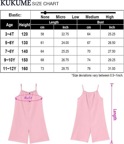 LIONJIE Girl's Sleeveless Jumpsuits Spaghetti Strap Loose Romper Summer Short Pants with Pockets 3-12 Years in Saudi Arabia