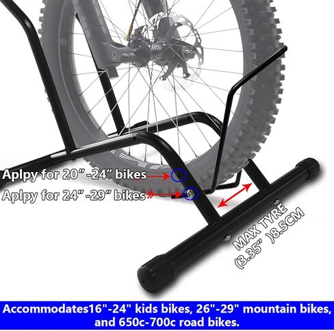 YYDS Bike Stand, Black, Alloy Steel, 3.35 in Wide, Easy to Use, Stable, Compatible with 3.35 in Tires, No More Worries About Bike Parking in Saudi Arabia