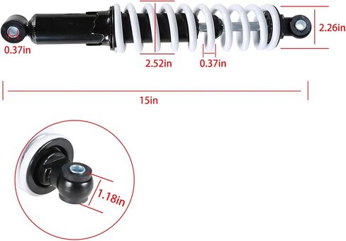 RainMan S Rear Shock Absorber 360mm Replacement for ATV Quad Buggy Pit Dirt Bike 110cc 125cc 150cc Blackwhite in Saudi Arabia