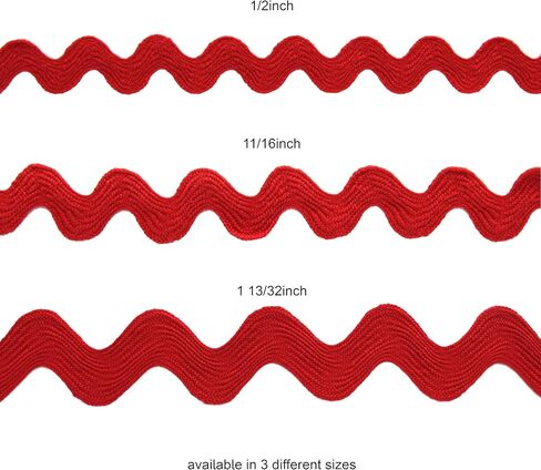 أساسيات من Leisure Arts RIC Rac 11/16" 4 ياردات تروبيك - زخرفة ريك راك للخياطة - زخرفة ريك راك مموجة للخياطة والحرف اليدوية - شريط ريك راك - ريك راك تقليم استوائي in Kuwait