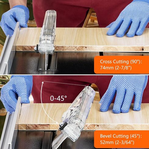 منشار طاولة لموقع العمل، محرك نحاسي مقاس 8 بوصات 6.7 أمبير، سرعة قطع تصل إلى 3576 دورة في الدقيقة، شفرة 24T، مجموعة منشار طاولة محمولة مدمجة مع مقياس ميتري منزلق للأعمال الخشبية وصناعة الأثاث، برتقالي in Kuwait