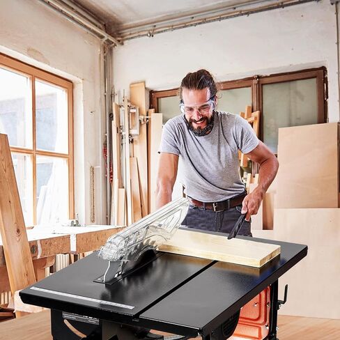 منشار طاولة لموقع العمل، محرك نحاسي مقاس 8 بوصات 6.7 أمبير، سرعة قطع تصل إلى 3576 دورة في الدقيقة، شفرة 24T، مجموعة منشار طاولة محمولة مدمجة مع مقياس ميتري منزلق للأعمال الخشبية وصناعة الأثاث، برتقالي in Kuwait