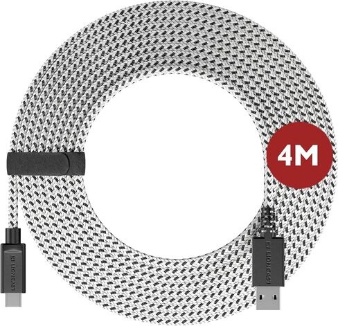 كابل تحكم Lioncast لأجهزة Xbox One وPS4 مع حماية غطاء النسيج ومنظم حزام الكابل | كابل شاحن ps4 | كابل شحن وحدة التحكم | مايكرو يو اس بي 2.0؛ 1 × 4 متر – أزرق وأسود in Kuwait